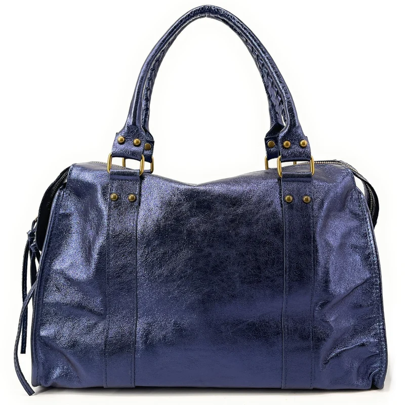 Sac à main en cuir irisé SANDSTORM Bleu nuit étoilée