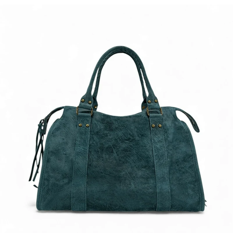 Sac à main en cuir brossé SANDSTORM Bleu Teal