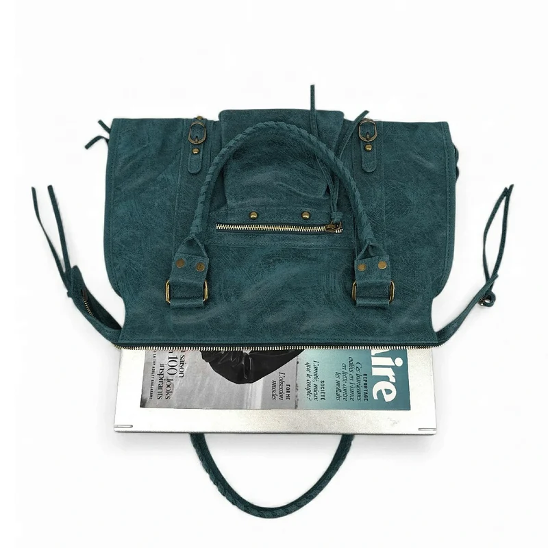 Sac à main en cuir brossé SANDSTORM Bleu Teal