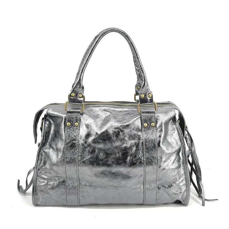 Sac à main en cuir irisé SANDSTORM Argent foncé