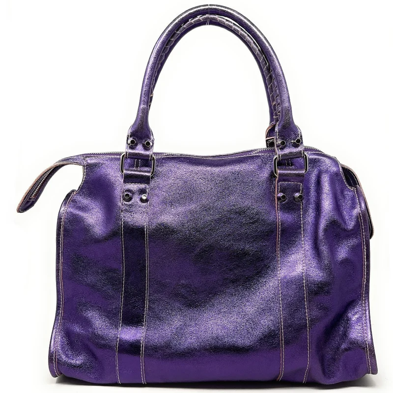 Sac à main en cuir irisé SANDSTORM Violet améthyste