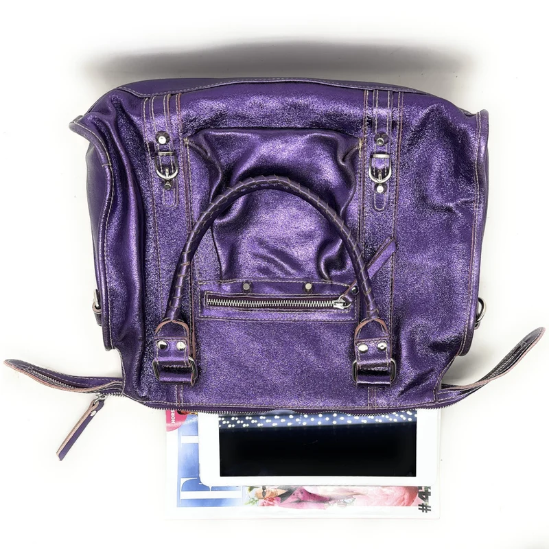 Sac à main en cuir irisé SANDSTORM Violet améthyste