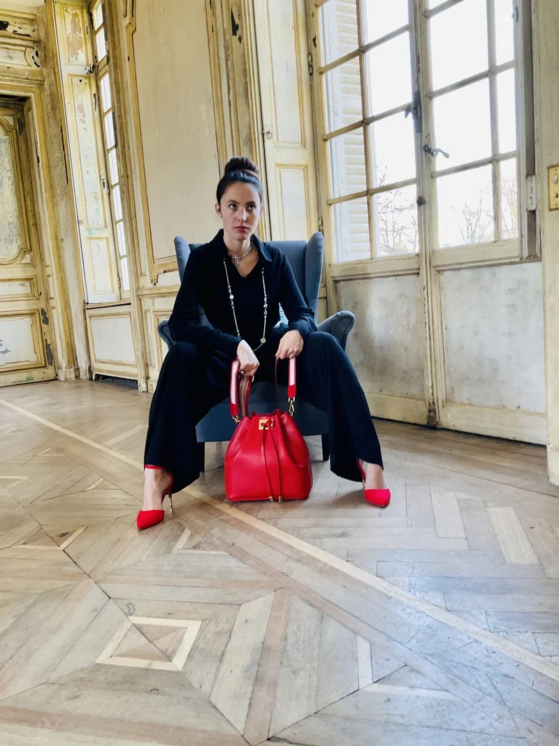 Bandoulière amovible dorée BAYA Rouge garance