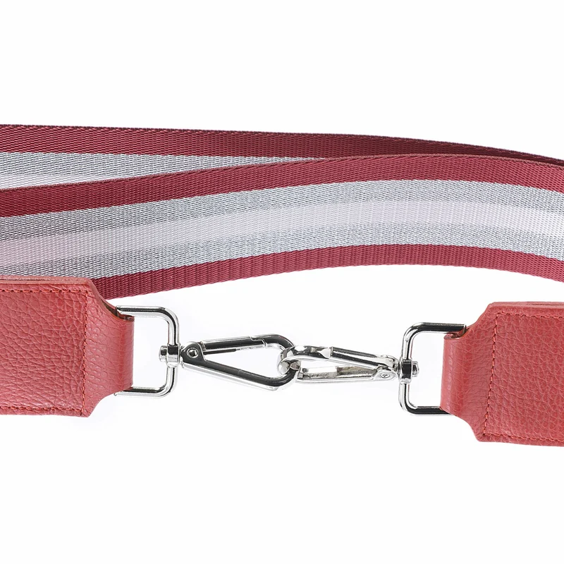 Bandoulière amovible argentée BAYA Rouge garance
