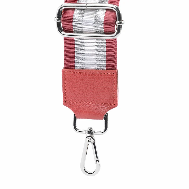 Bandoulière amovible argentée BAYA Rouge garance