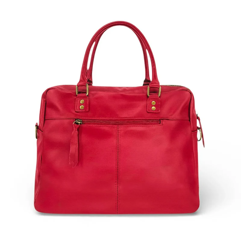 Sac à main en cuir lisse OMB MOSCOU Rouge garance
