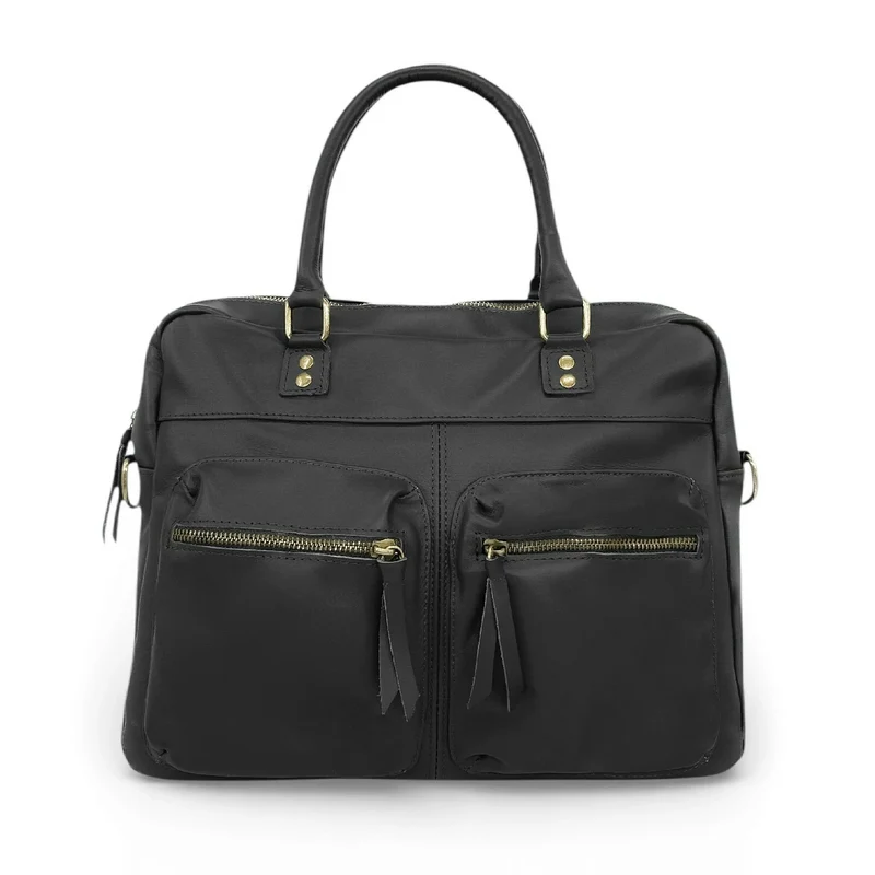 Sac à main en cuir lisse OMB MOSCOU Noir