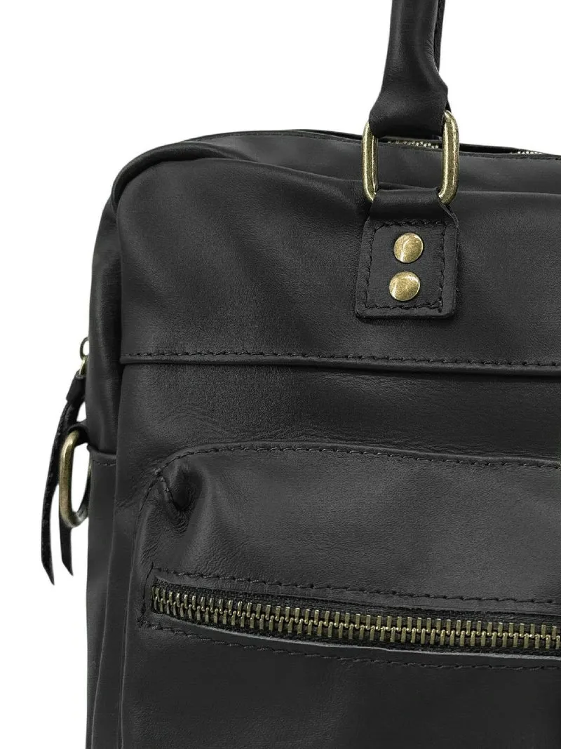 Sac à main en cuir lisse OMB MOSCOU Noir