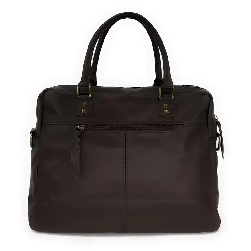 Sac à main en cuir lisse OMB MOSCOU Marron Chocolat