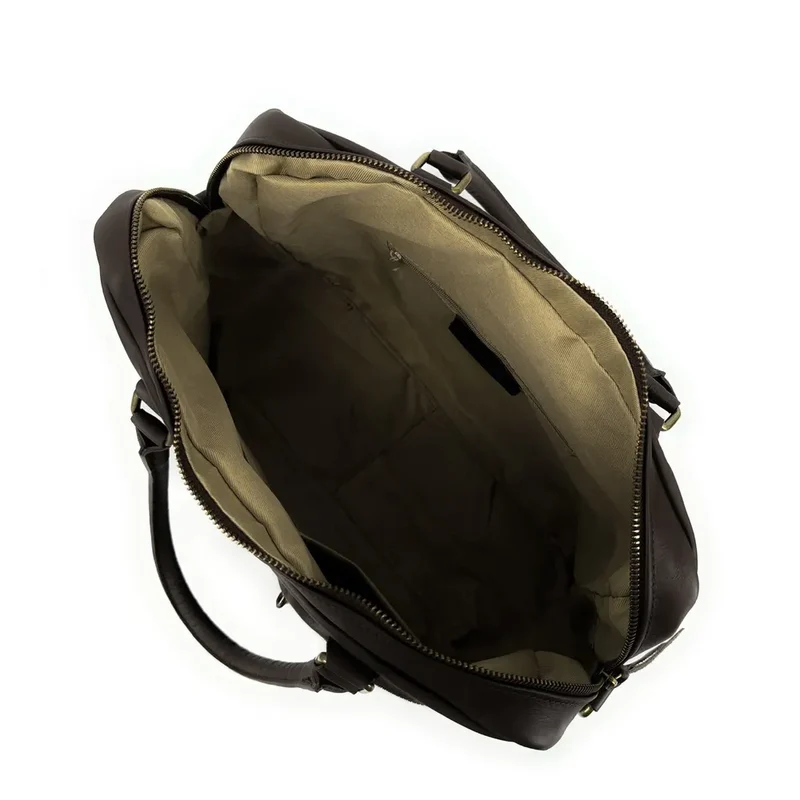 Sac à main en cuir lisse OMB MOSCOU Marron Chocolat