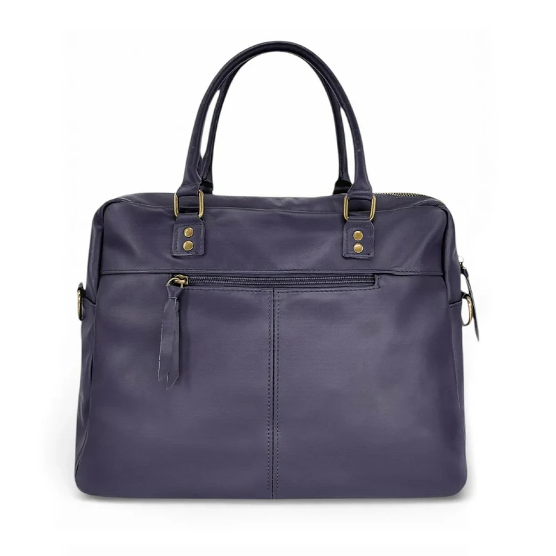 Sac à main en cuir lisse OMB MOSCOU Bleu marine