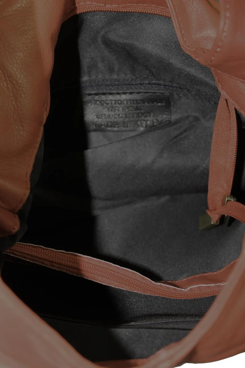 Sac HOBO en cuir lisse NEW AGE Chocolat