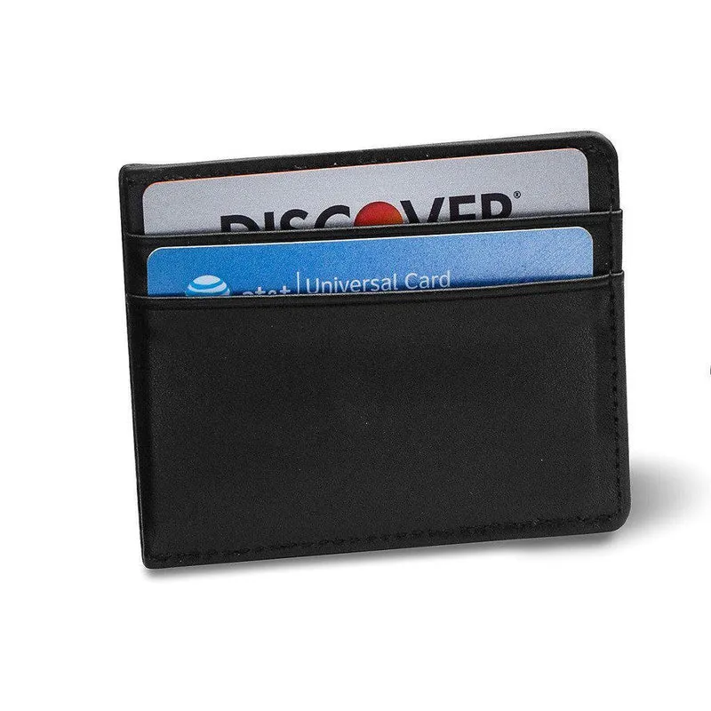 Black Leather Wallet & Chrome Lighter Personalized Set