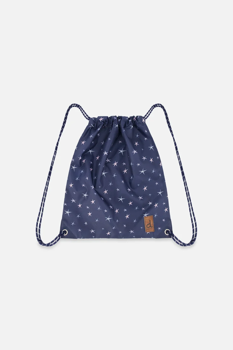 Drawstring Bag Navy With Star Print