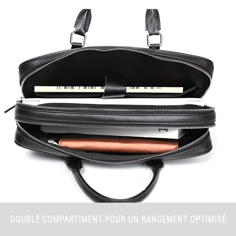 Aren sacoche ordinateur cuir unisexe