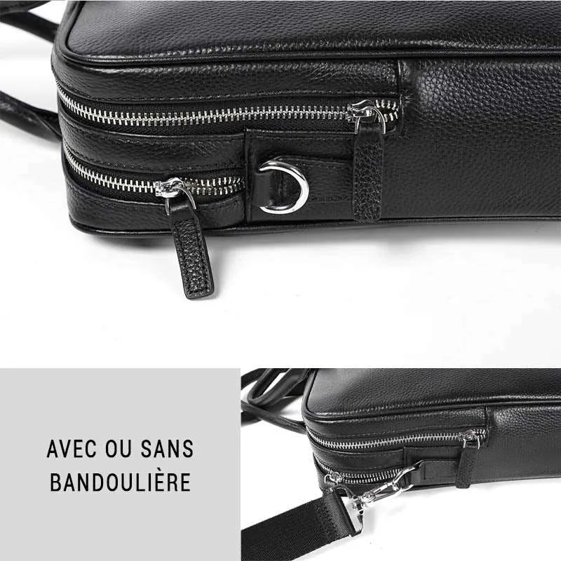 Aren sacoche ordinateur cuir unisexe
