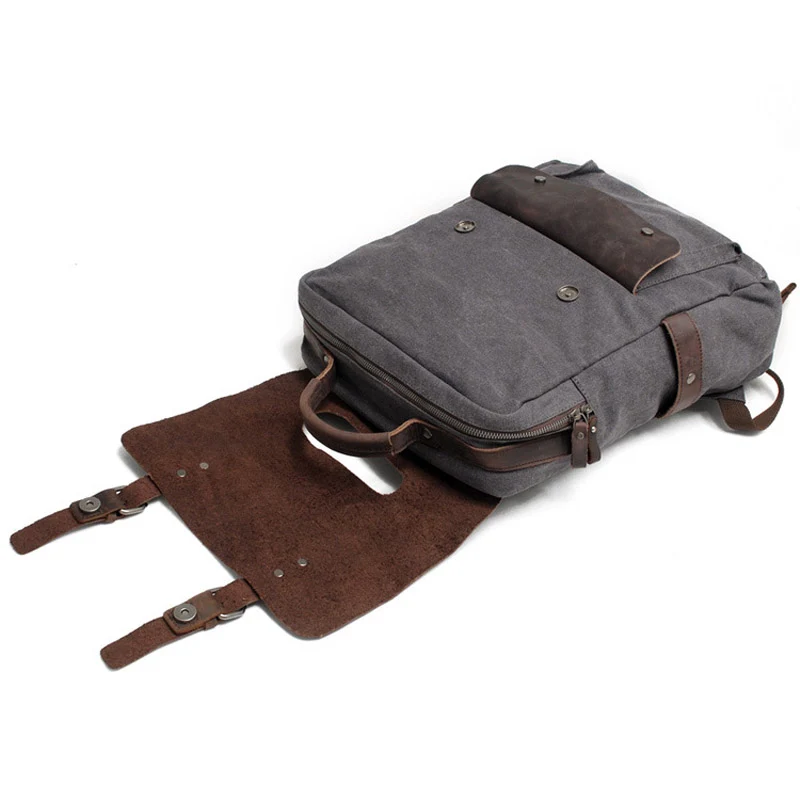 Léo sac à dos ordinateur cuir et toile