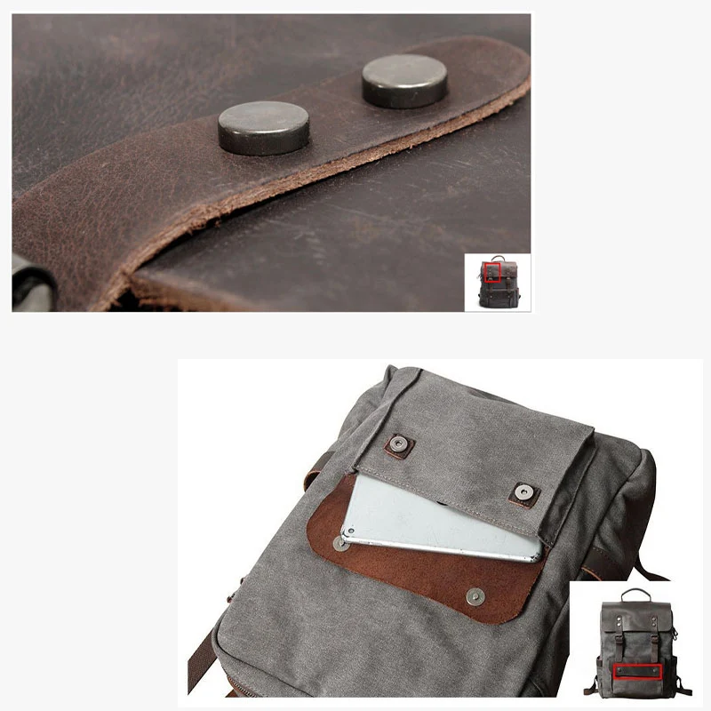Léo sac à dos ordinateur cuir et toile