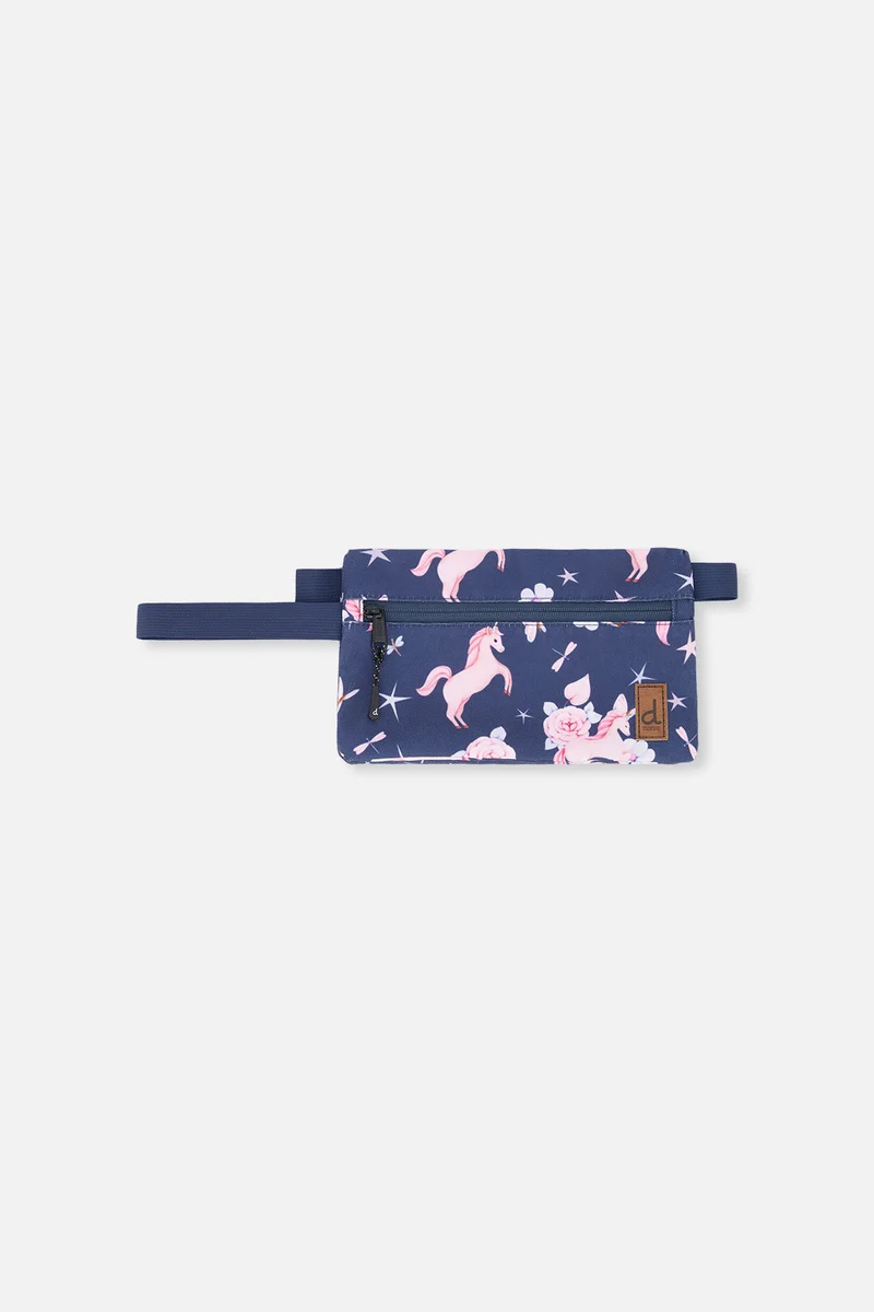 Pencil Case Navy Unicorn Print