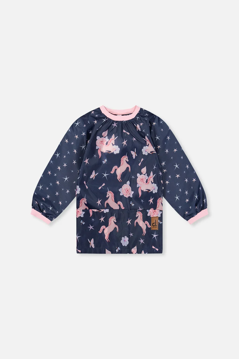 Apron Navy Unicorn Print
