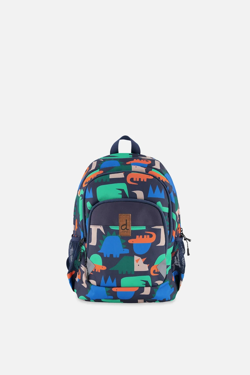 Little Kids Backpack Navy Dinosaur Print