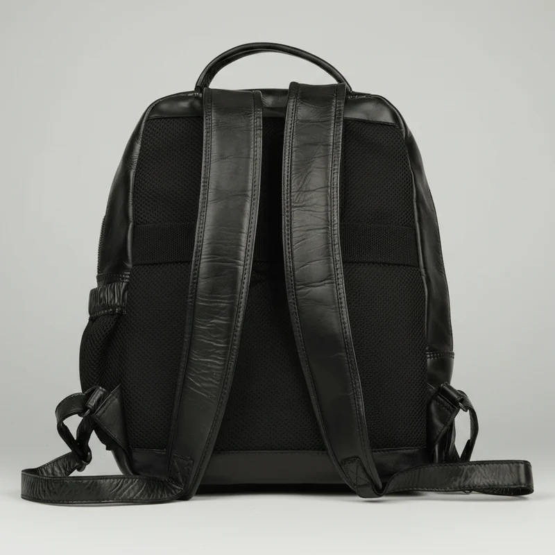 MET Premium Leather Backpack. Dual-Compartment Urban Commuter Pack
