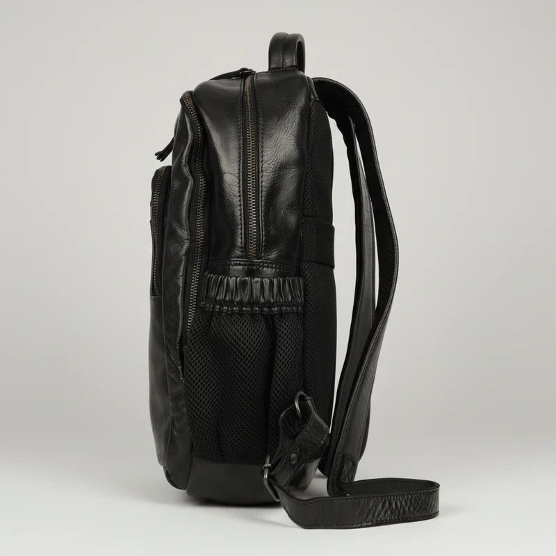 MET Premium Leather Backpack. Dual-Compartment Urban Commuter Pack