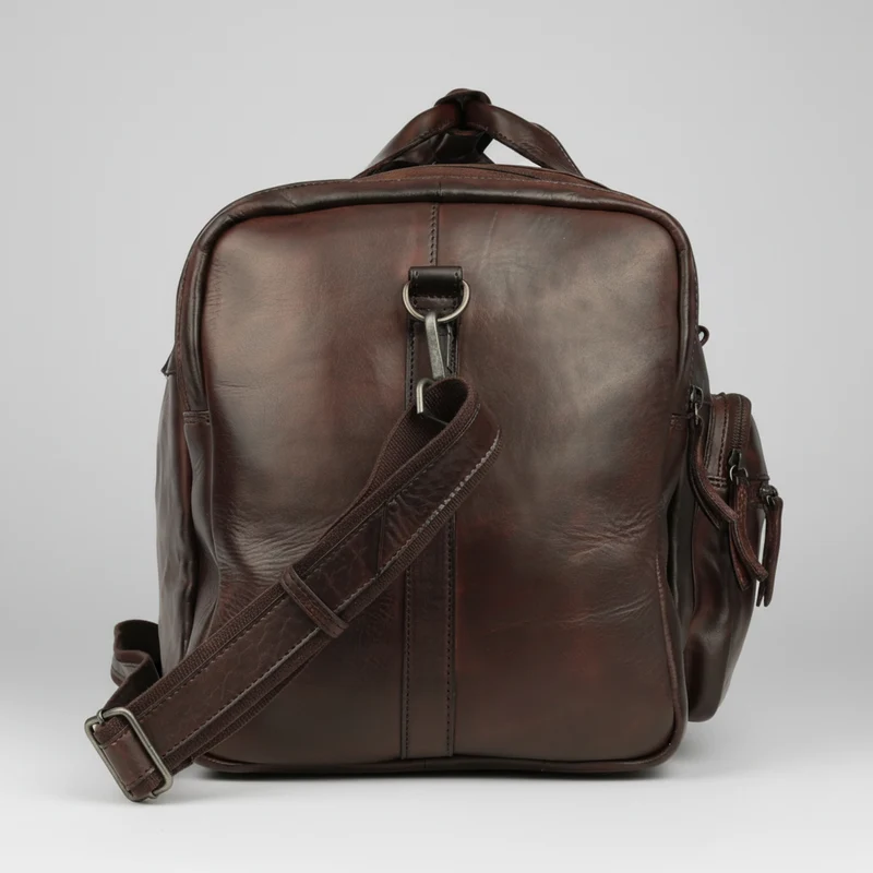 MET Premium Leather Small Duffle Bag. Urban Weekend Carry-On
