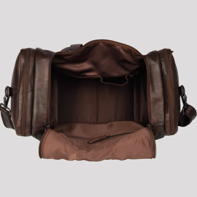 MET Premium Leather Small Duffle Bag. Urban Weekend Carry-On