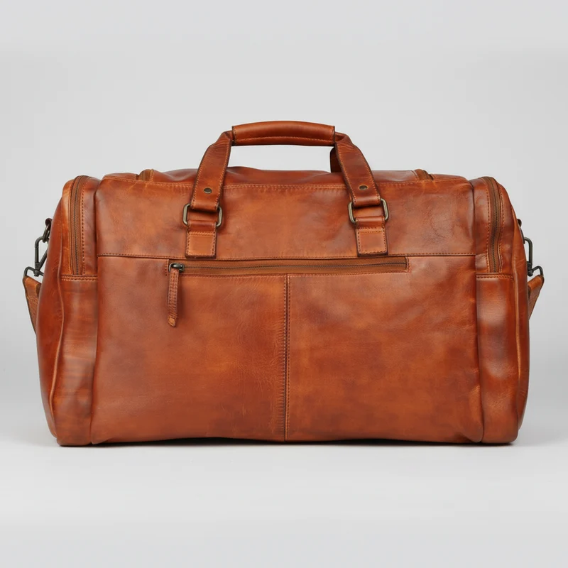 MET Premium Leather Small Duffle Bag. Urban Weekend Carry-On