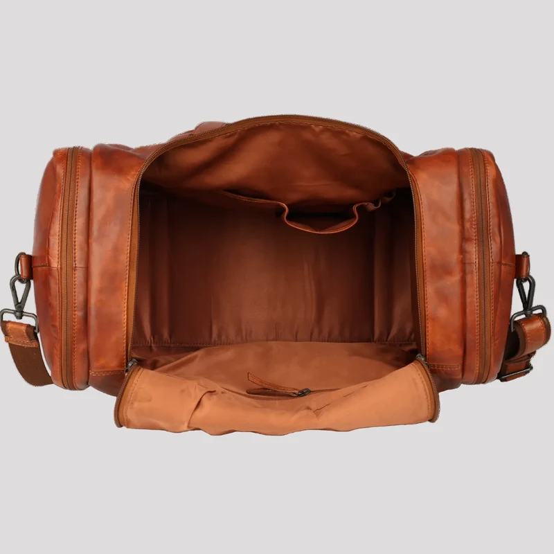 MET Premium Leather Small Duffle Bag. Urban Weekend Carry-On
