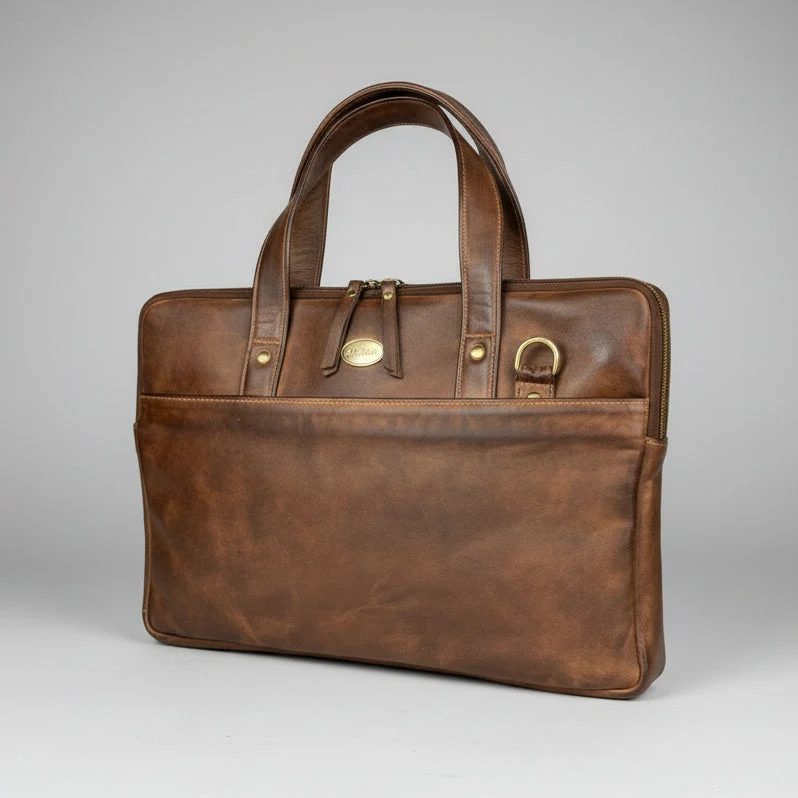 Slim Leather Laptop Briefcase