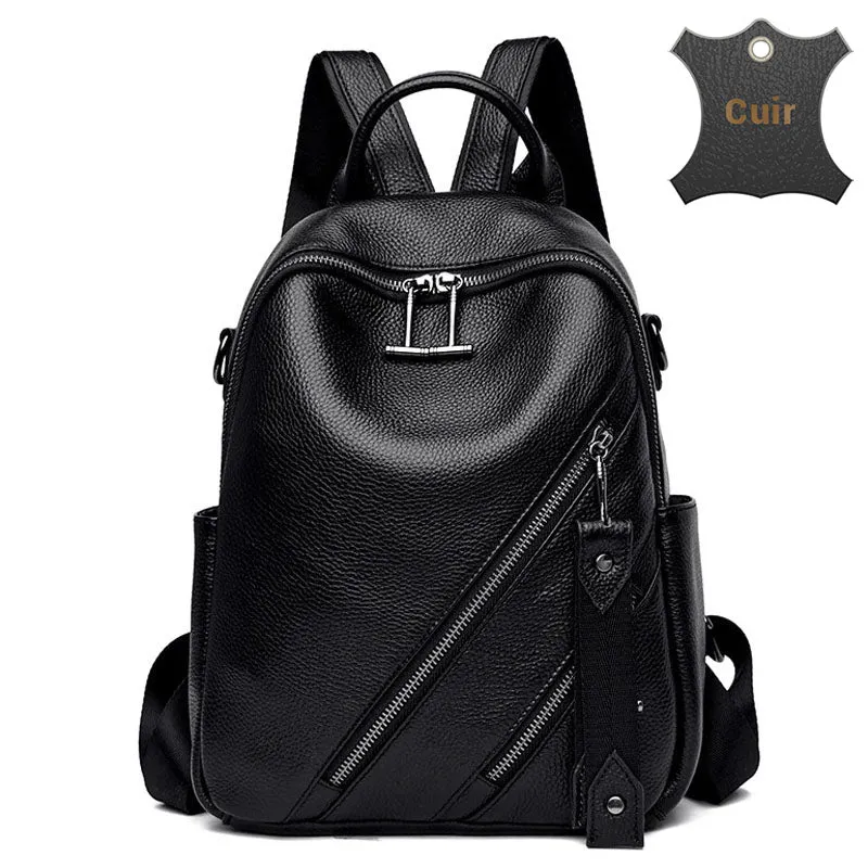 Dark sac à dos femme cuir noir